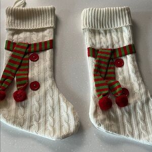 Hobby Lobby White and Red Holiday Stockings